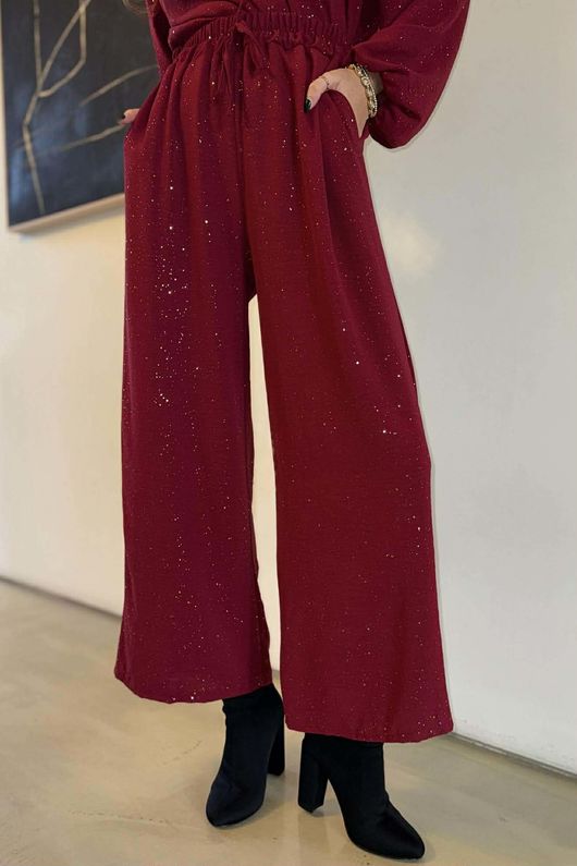 Suki Night Sky Wide Leg Pant Burgundy /10